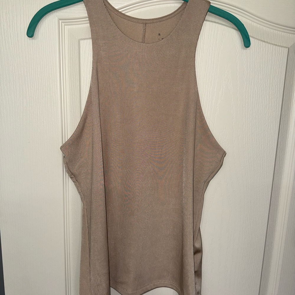 a new day Ribbed Sleeveless Tank Top in Taupe